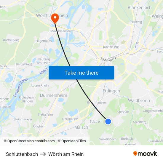 Schluttenbach to Wörth am Rhein map