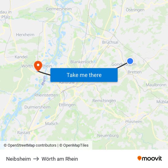 Neibsheim to Wörth am Rhein map