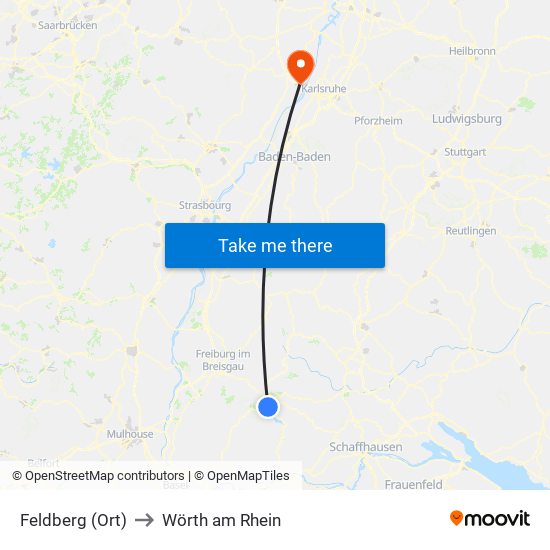 Feldberg (Ort) to Wörth am Rhein map