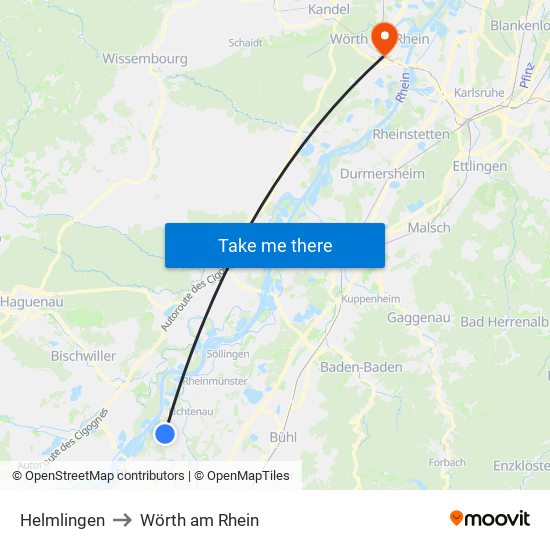 Helmlingen to Wörth am Rhein map