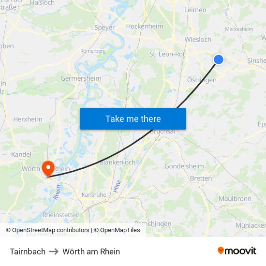 Tairnbach to Wörth am Rhein map