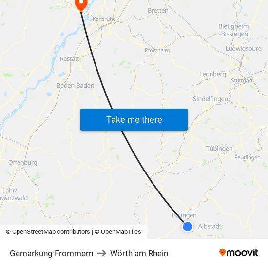 Gemarkung Frommern to Wörth am Rhein map