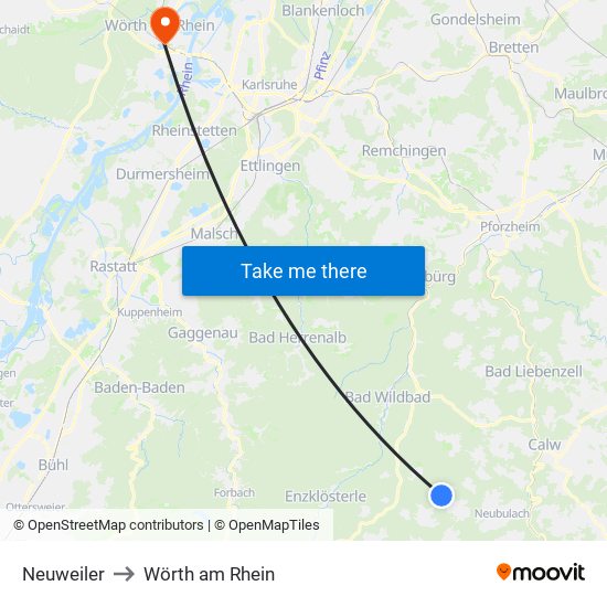 Neuweiler to Wörth am Rhein map