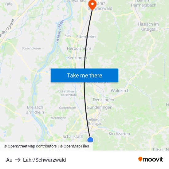 Au to Lahr/Schwarzwald map