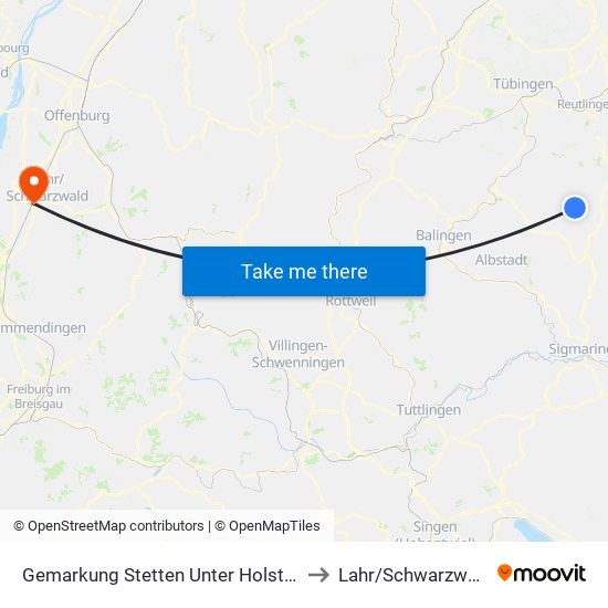 Gemarkung Stetten Unter Holstein to Lahr/Schwarzwald map