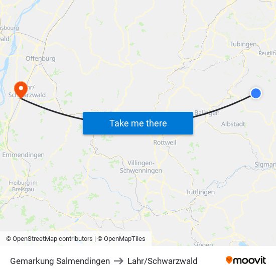 Gemarkung Salmendingen to Lahr/Schwarzwald map