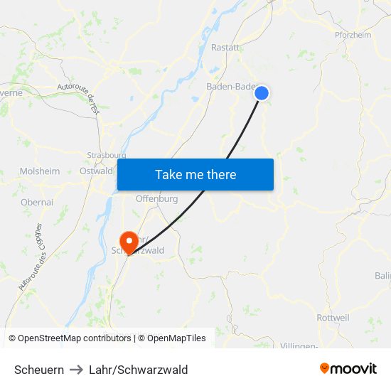 Scheuern to Lahr/Schwarzwald map