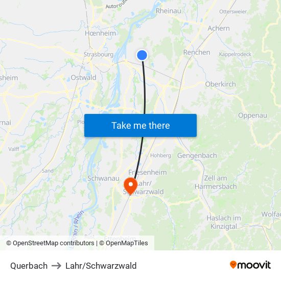 Querbach to Lahr/Schwarzwald map