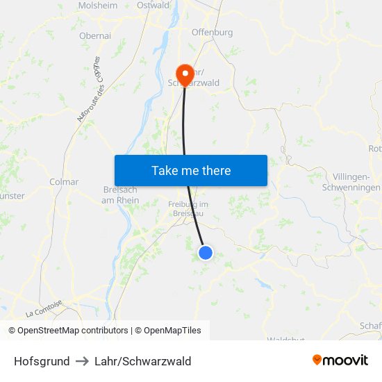 Hofsgrund to Lahr/Schwarzwald map