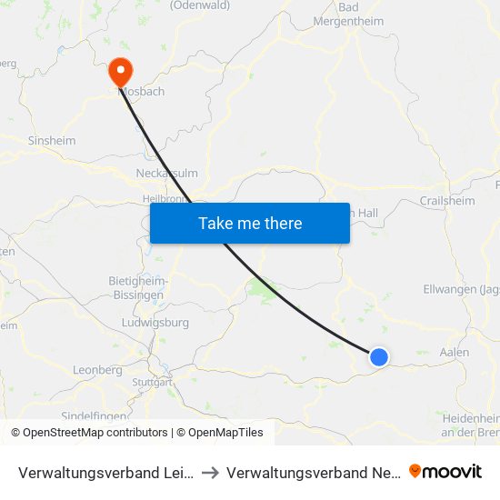 Verwaltungsverband Leintal-Frickenhofer Höhe to Verwaltungsverband Neckargerach-Waldbrunn map