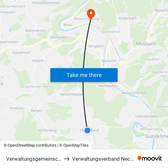 Verwaltungsgemeinschaft Haßmersheim to Verwaltungsverband Neckargerach-Waldbrunn map