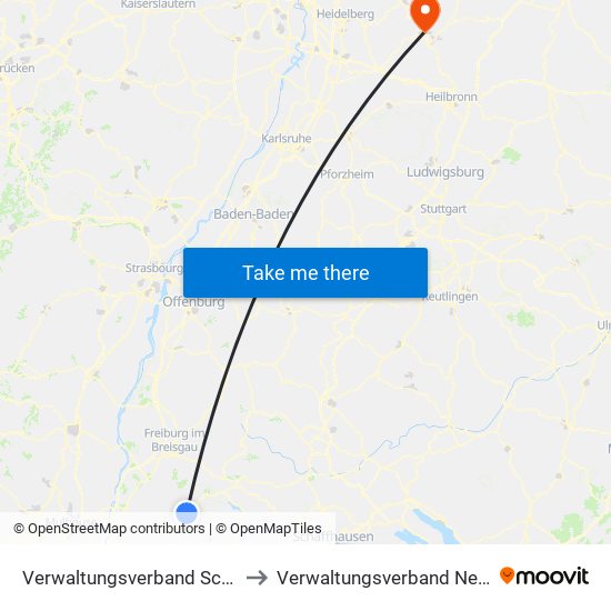 Verwaltungsverband Schönau Im Schwarzwald to Verwaltungsverband Neckargerach-Waldbrunn map