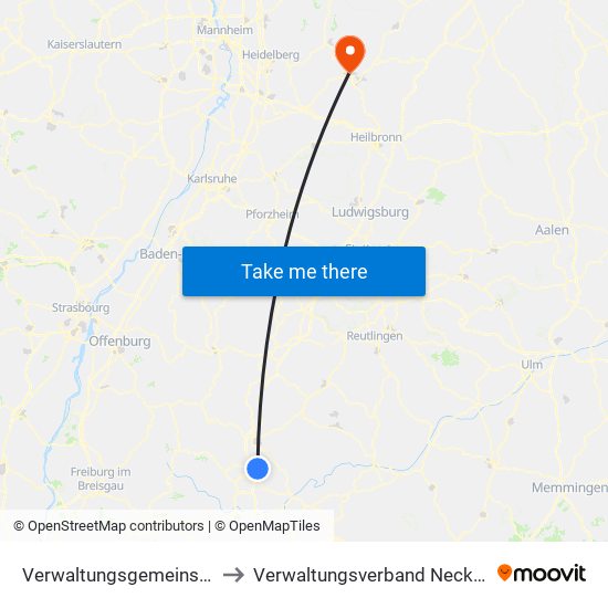 Verwaltungsgemeinschaft Trossingen to Verwaltungsverband Neckargerach-Waldbrunn map