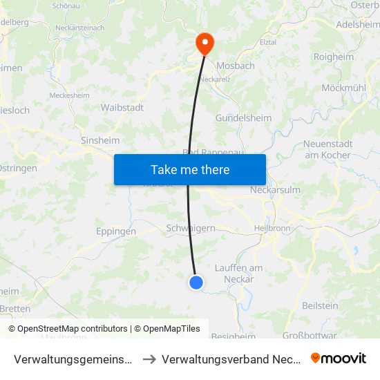 Verwaltungsgemeinschaft Brackenheim to Verwaltungsverband Neckargerach-Waldbrunn map