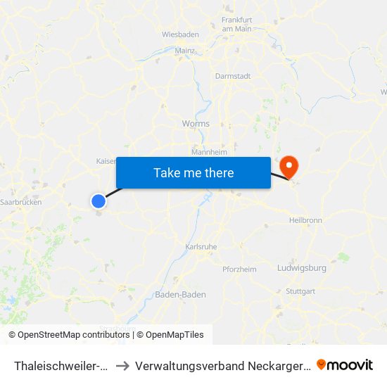 Thaleischweiler-Fröschen to Verwaltungsverband Neckargerach-Waldbrunn map