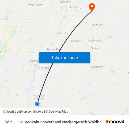 Sölden to Verwaltungsverband Neckargerach-Waldbrunn map