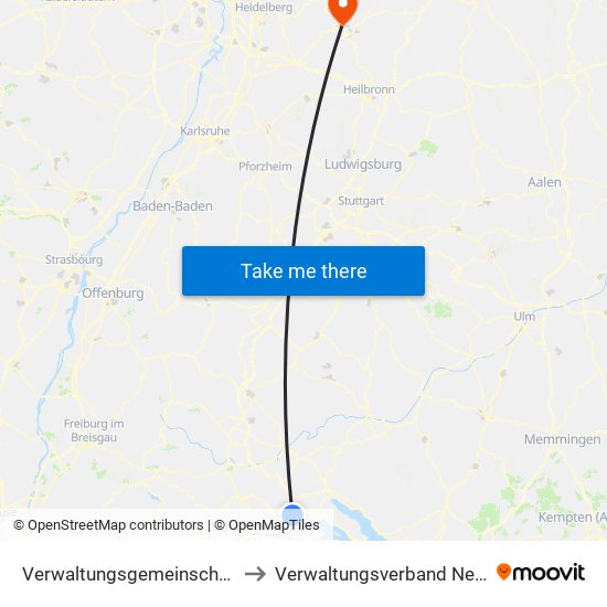 Verwaltungsgemeinschaft Singen (Hohentwiel) to Verwaltungsverband Neckargerach-Waldbrunn map