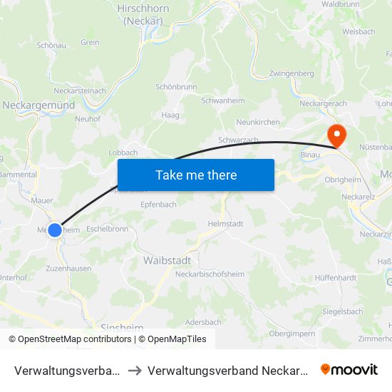 Verwaltungsverband Elsenztal to Verwaltungsverband Neckargerach-Waldbrunn map