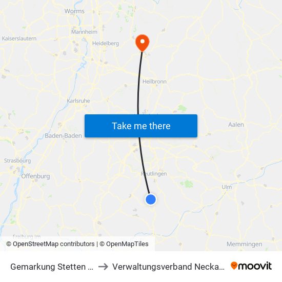 Gemarkung Stetten Unter Holstein to Verwaltungsverband Neckargerach-Waldbrunn map