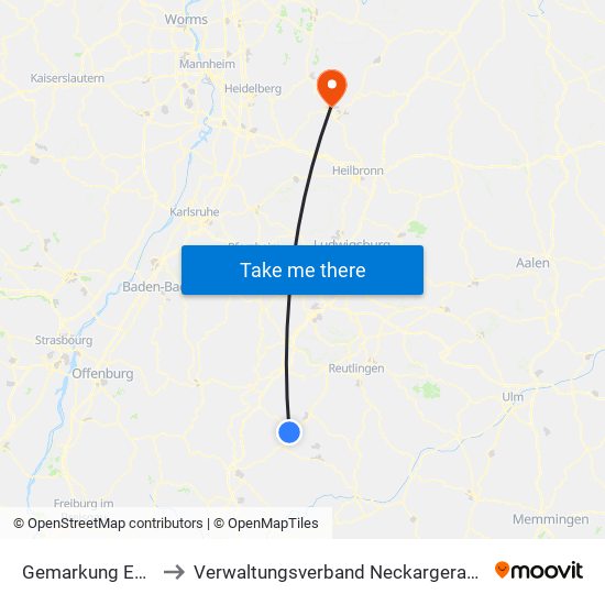 Gemarkung Engstlatt to Verwaltungsverband Neckargerach-Waldbrunn map