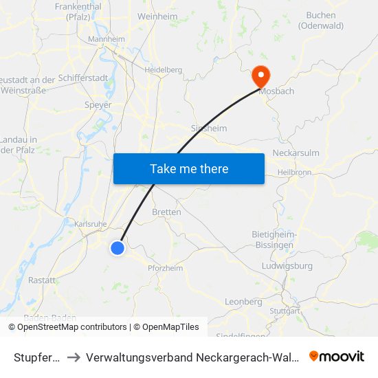 Stupferich to Verwaltungsverband Neckargerach-Waldbrunn map