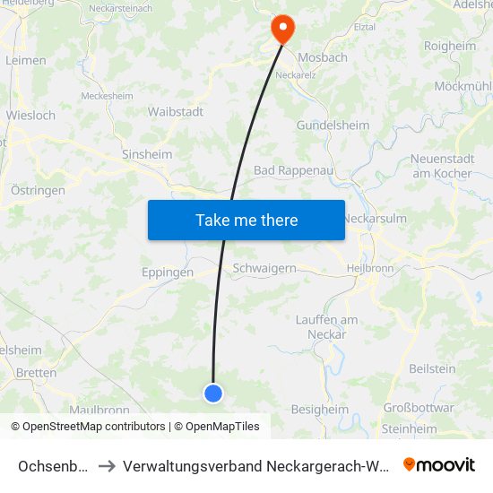 Ochsenbach to Verwaltungsverband Neckargerach-Waldbrunn map