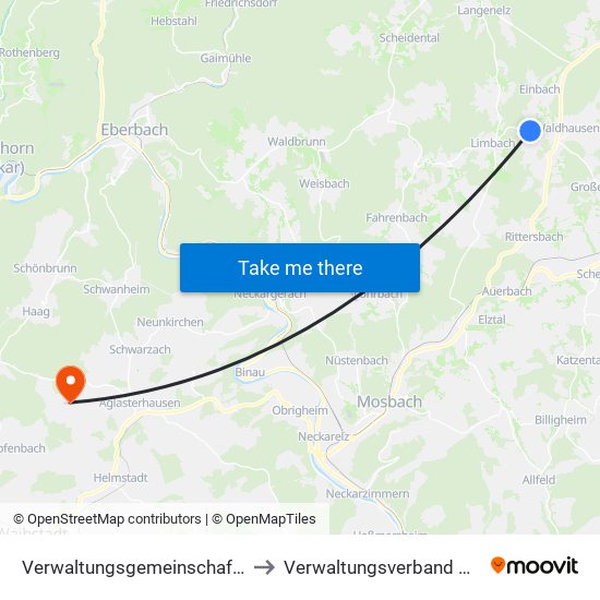 Verwaltungsgemeinschaft Limbach to Verwaltungsverband Waibstadt map