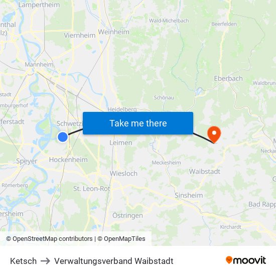 Ketsch to Verwaltungsverband Waibstadt map