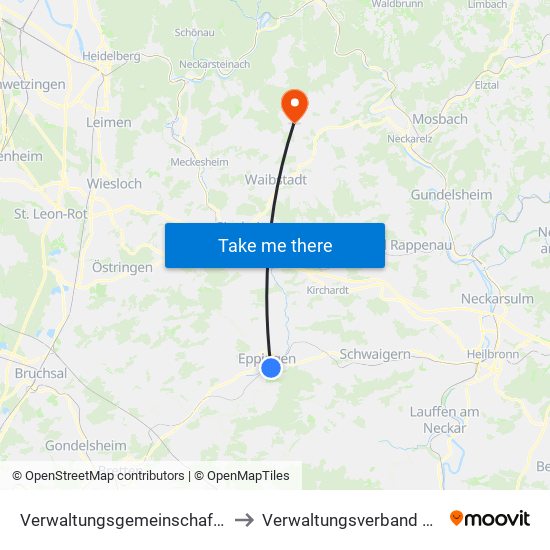 Verwaltungsgemeinschaft Eppingen to Verwaltungsverband Waibstadt map