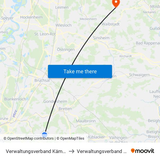 Verwaltungsverband Kämpfelbachtal to Verwaltungsverband Waibstadt map