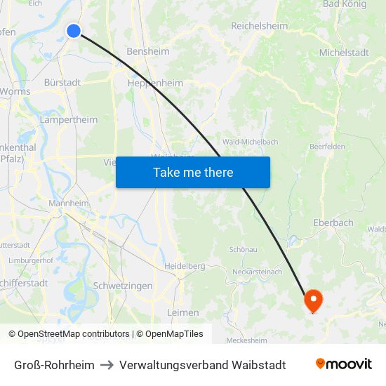 Groß-Rohrheim to Verwaltungsverband Waibstadt map