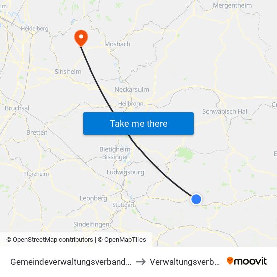 Gemeindeverwaltungsverband Plüderhausen-Urbach to Verwaltungsverband Waibstadt map