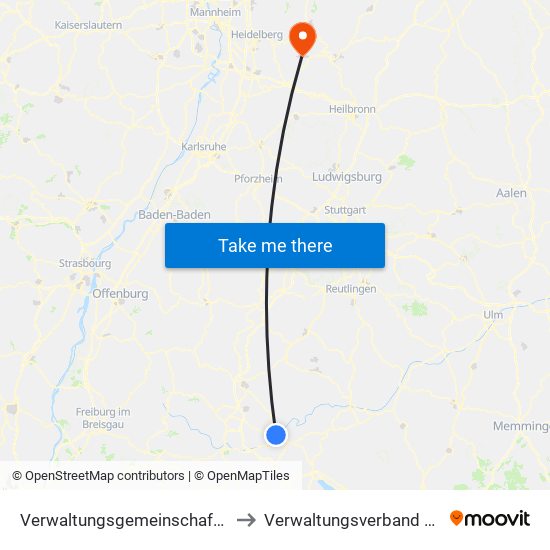 Verwaltungsgemeinschaft Tuttlingen to Verwaltungsverband Waibstadt map