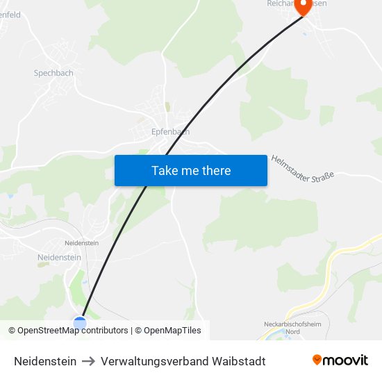 Neidenstein to Verwaltungsverband Waibstadt map