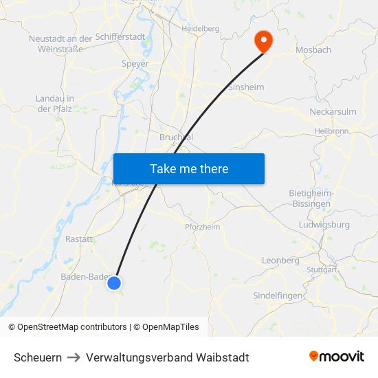 Scheuern to Verwaltungsverband Waibstadt map