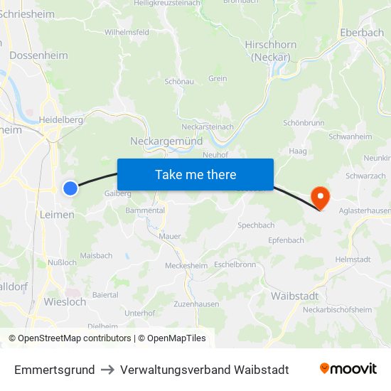 Emmertsgrund to Verwaltungsverband Waibstadt map