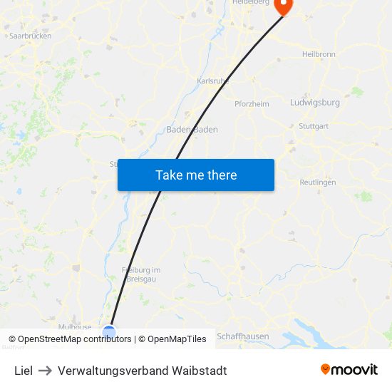 Liel to Verwaltungsverband Waibstadt map