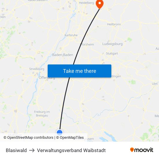 Blasiwald to Verwaltungsverband Waibstadt map