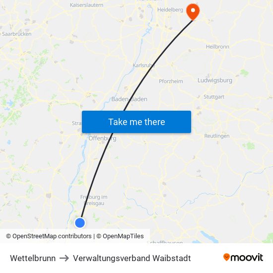 Wettelbrunn to Verwaltungsverband Waibstadt map