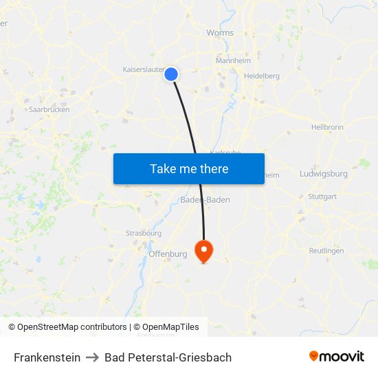 Frankenstein to Bad Peterstal-Griesbach map