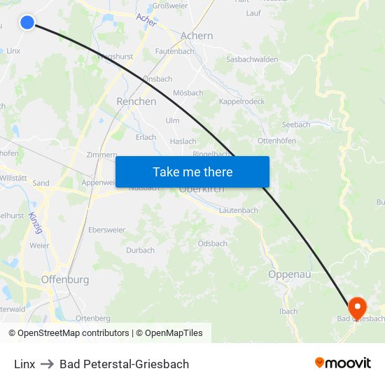 Linx to Bad Peterstal-Griesbach map