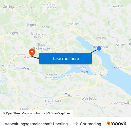 Verwaltungsgemeinschaft Überlingen to Gottmadingen map