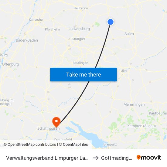 Verwaltungsverband Limpurger Land to Gottmadingen map