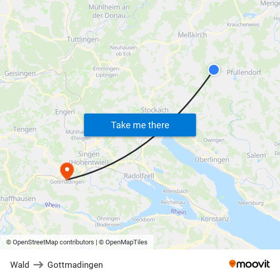 Wald to Gottmadingen map