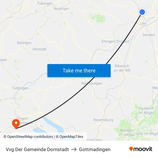 Vvg Der Gemeinde Dornstadt to Gottmadingen map