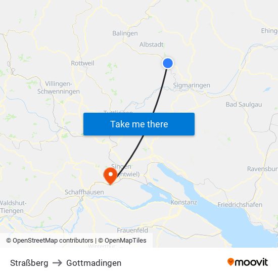 Straßberg to Gottmadingen map