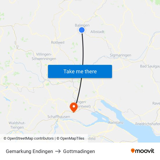 Gemarkung Endingen to Gottmadingen map