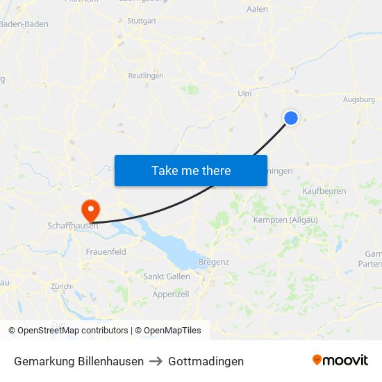 Gemarkung Billenhausen to Gottmadingen map