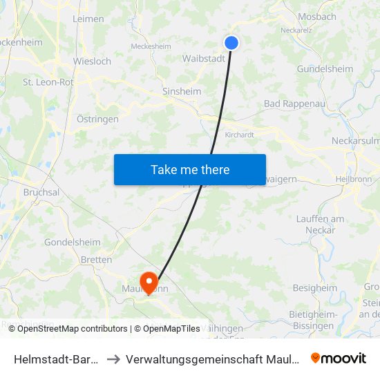 Helmstadt-Bargen to Verwaltungsgemeinschaft Maulbronn map