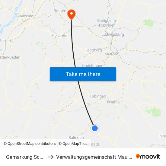 Gemarkung Schlatt to Verwaltungsgemeinschaft Maulbronn map